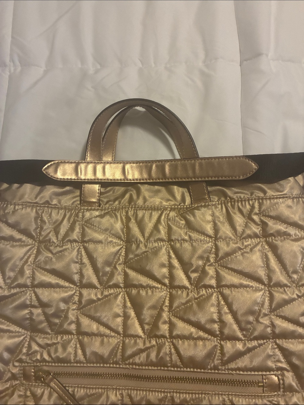 Michael Kors Quilted Metallic Gold Tote - Picture 6 of 12